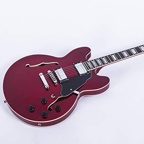 Amazon | GROTE Jazz Electric Guitar Semi-Hollow Body (Red
