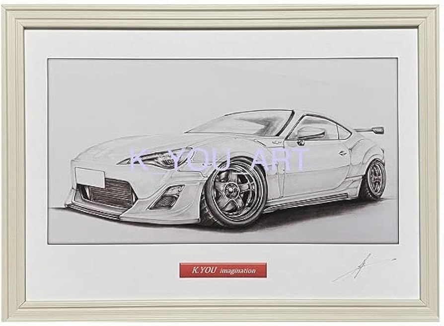 Amazon.co.jp: 【鉛筆画】トヨタ 86カスタムフロント A4額縁・作者直筆