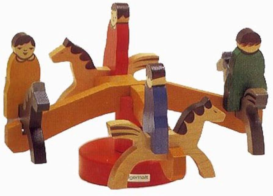 Amazon | Albisbrunn/アルビスブラン社 メリーゴーランド(小) | 積み木