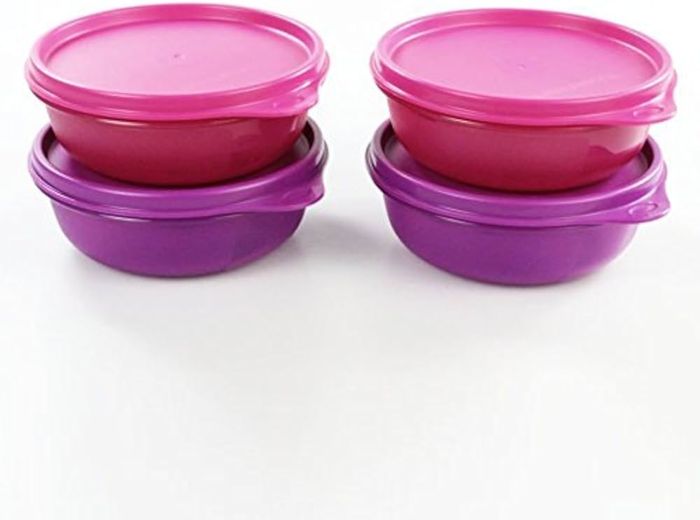 Amazon｜タッパーウェア ピンク パープル 左ハンドルボウルセット