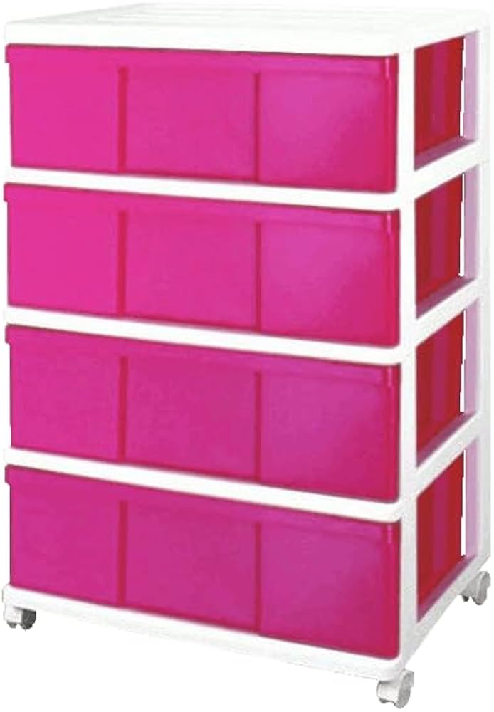 Amazon｜収納ケース ワイド チェスト 4段 引き出しカラー (ホワイト