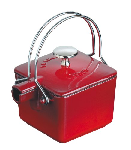 Staub La Theiere 1/2-Quart Square Teapot, Pimento Red | Amazon