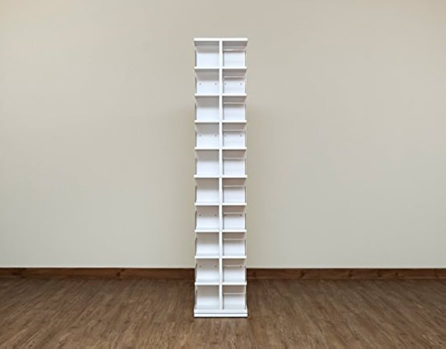 Amazon.co.jp: 大容量回転式マルチタワーラックCD・DVD収納 ホワイト