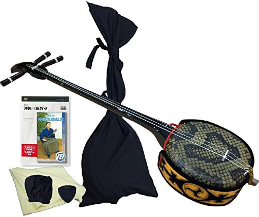 Amazon.co.jp: 沖縄三線 ベビー三線 ブラック 人工皮6点セット Bセット