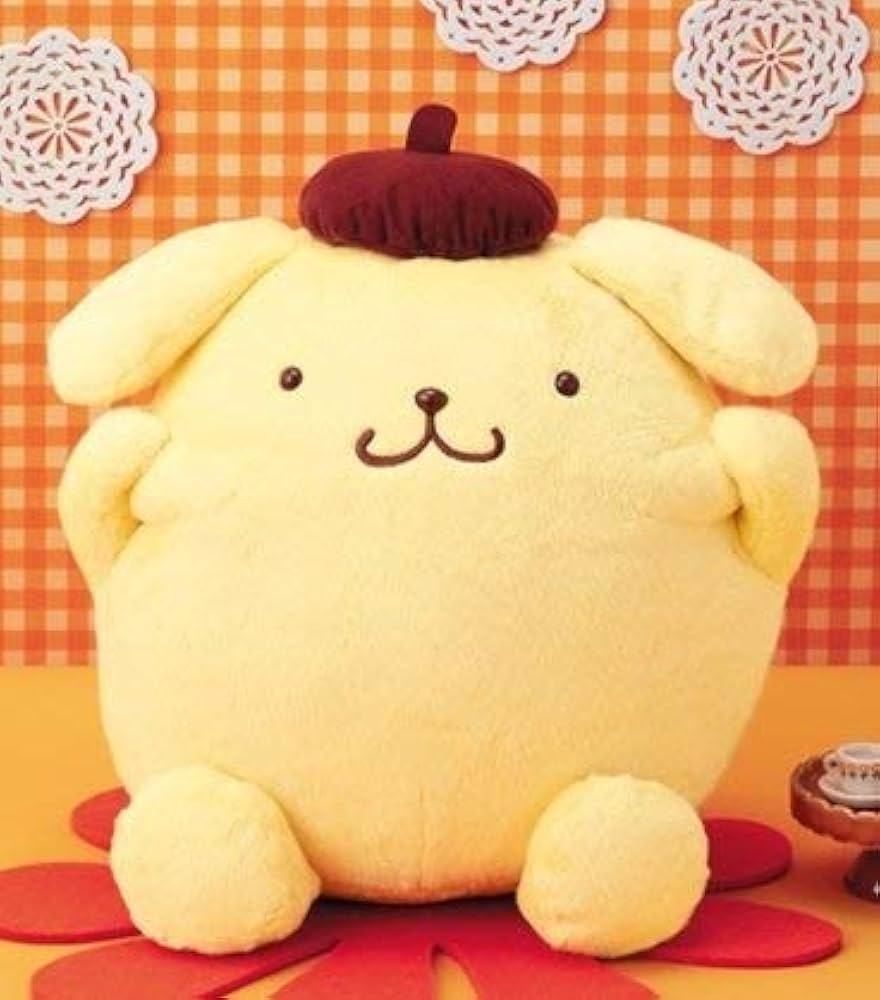 Amazon.co.jp: ポムポムプリン ポム顔 BIGぬいぐるみ 単品 : おもちゃ