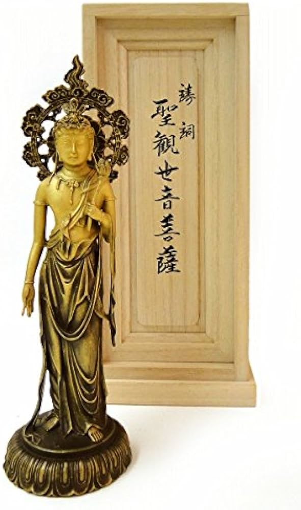 Amazon.co.jp: 高村光雲『聖観世音菩薩』ブロンズ像 銅像 仏像 彫像
