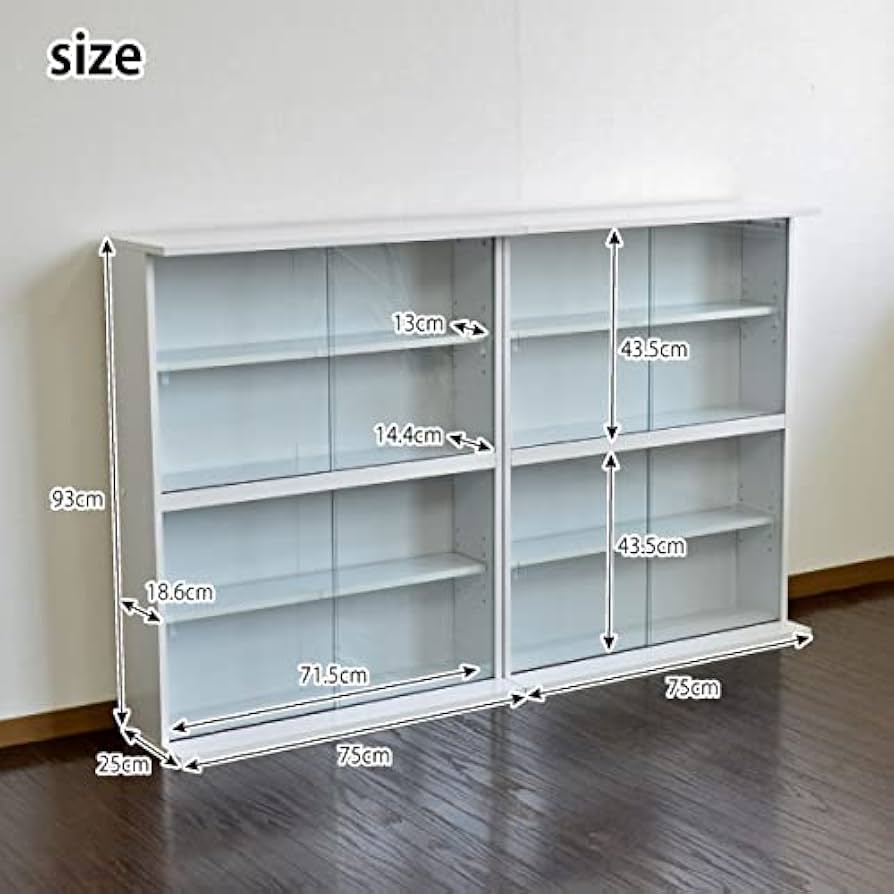 Amazon｜コミック収納 本棚 ガラス扉付き 書棚 ガラス扉付 ガラス扉