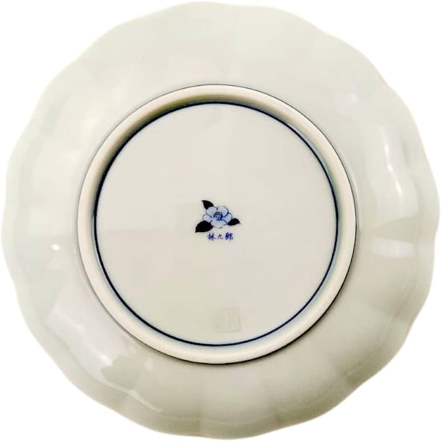 Amazon | 林九郎窯 藍青 RANSEI 銀彩 祥瑞 プレート 19.5cm 皿 波佐見