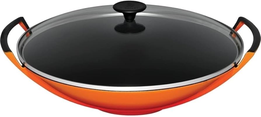 Le Creuset Enameled Cast-Iron 14-1/4-Inch Wok with Glass Lid