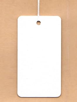 Amazon | 白無地タグ（値札）7526（25×47mm・白糸）/500枚 | POP用紙