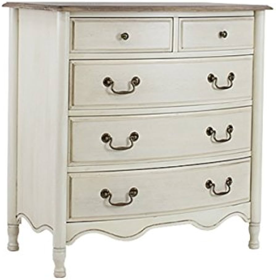 Amazon｜アンティーク調 4段 チェスト W約89×D約50×H約91cm ホワイト