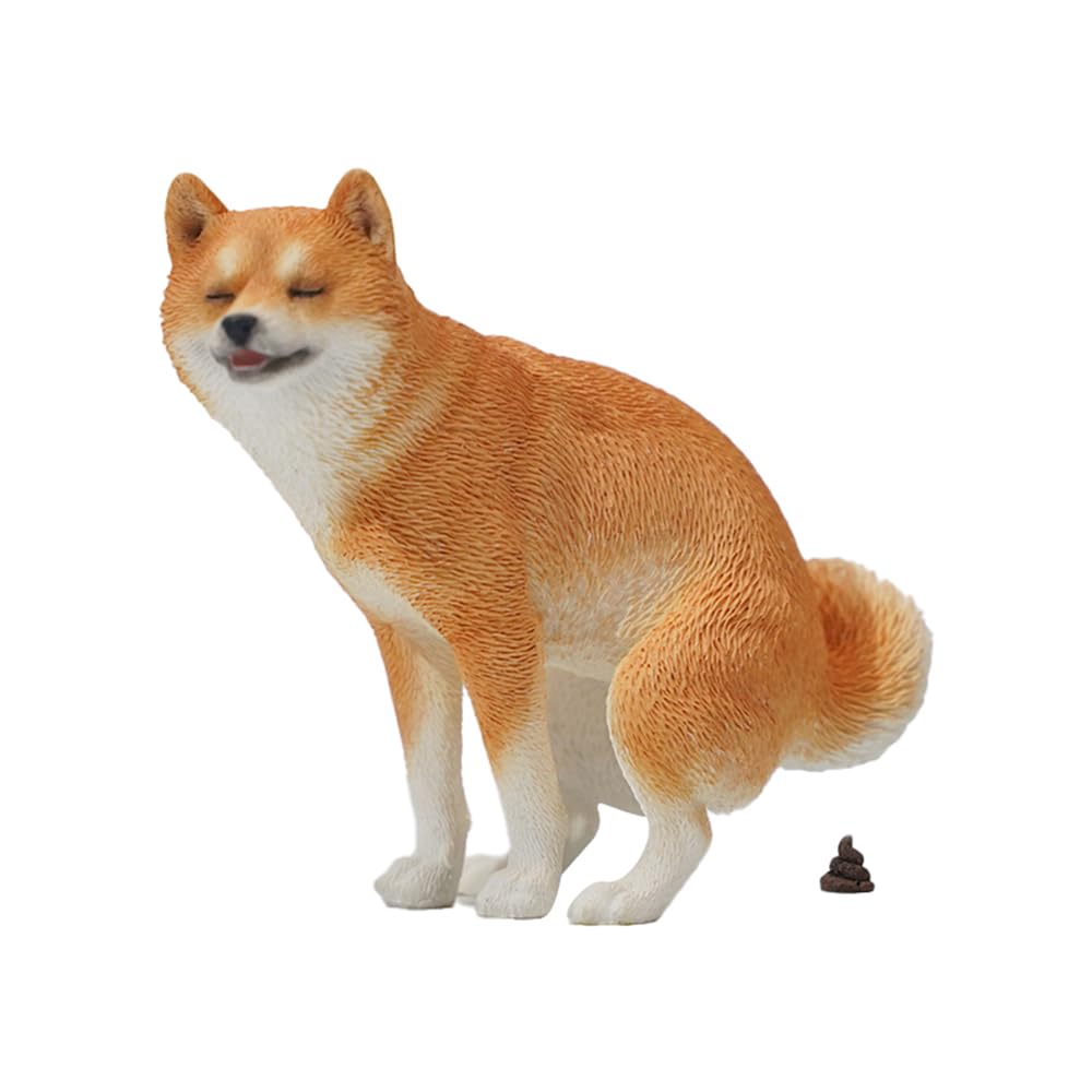 Amazon | JXK トイレタイム柴犬 柴犬フィギュ ハーフスクワットア