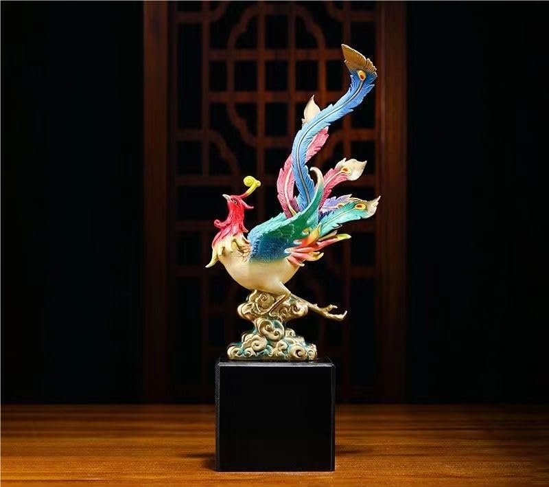 Amazon.co.jp: 鳳凰の置物 不死鳥 真鍮製 幸運の置物 四神 縁起物 玄関