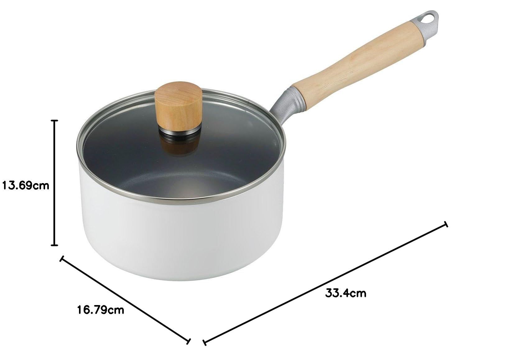 Amazon｜和平フレイズ(Wahei freiz) 片手鍋 16cm ガラス蓋付 ホワイト