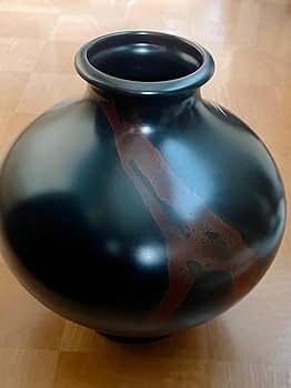 Amazon.co.jp: 花器花瓶飾壺 双鶴彫金 真峰作 青銅 ブロンズ 製 高岡