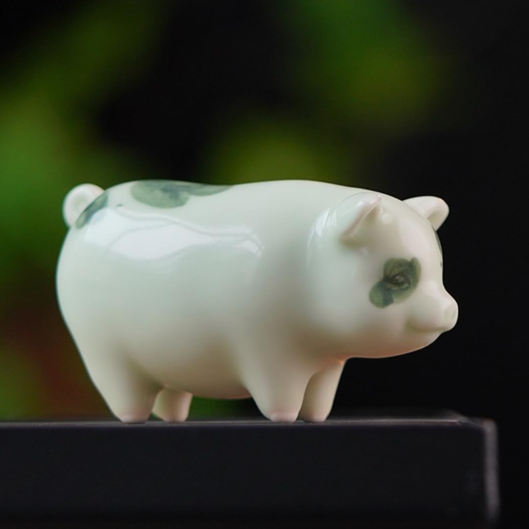 Amazon.co.jp: Eeeza 豚の置物 かわいい 微笑む豚 ブタさん 置物