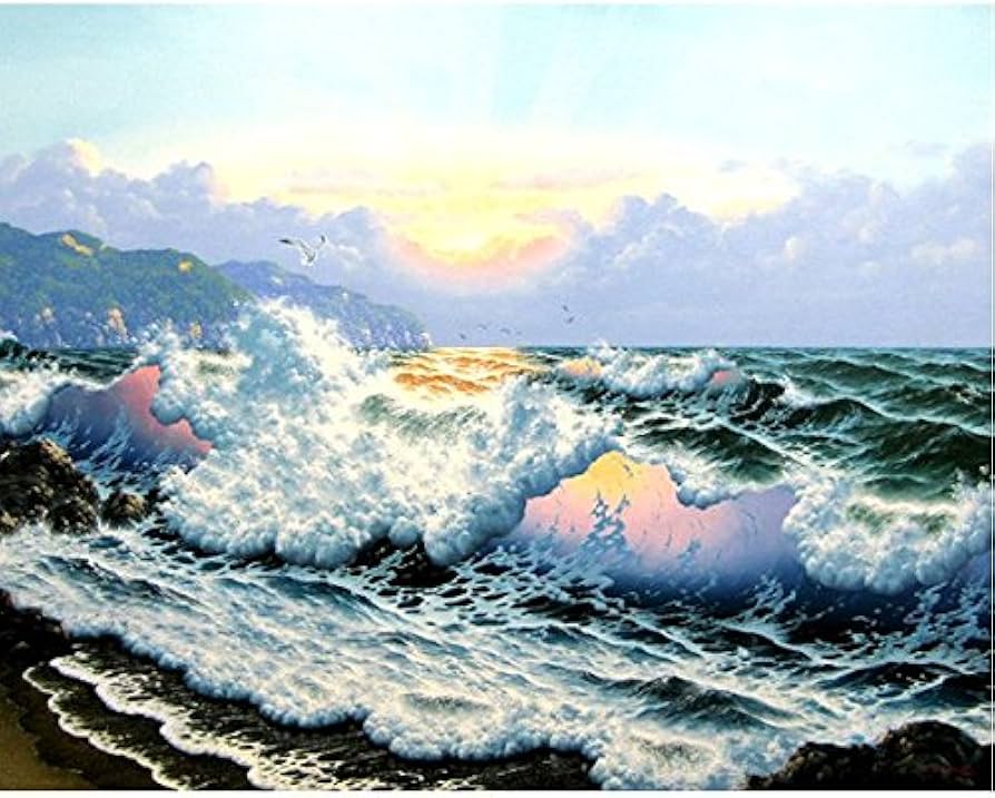 Amazon.co.jp: ウィラード・アリザラ『Sea at Down（F50）』油彩画