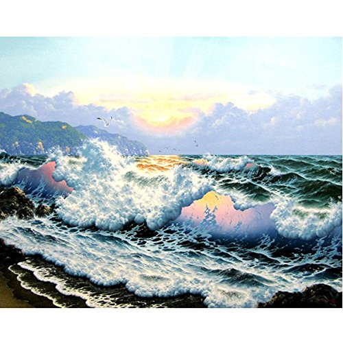Amazon.co.jp: ウィラード・アリザラ『Sea at Down（F50）』油彩画