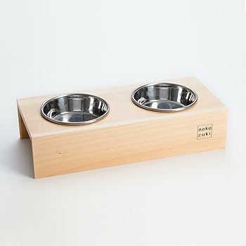 Amazon | nekozuki 猫 食器台 日本製 ステンレス食器付 まんま台 hole