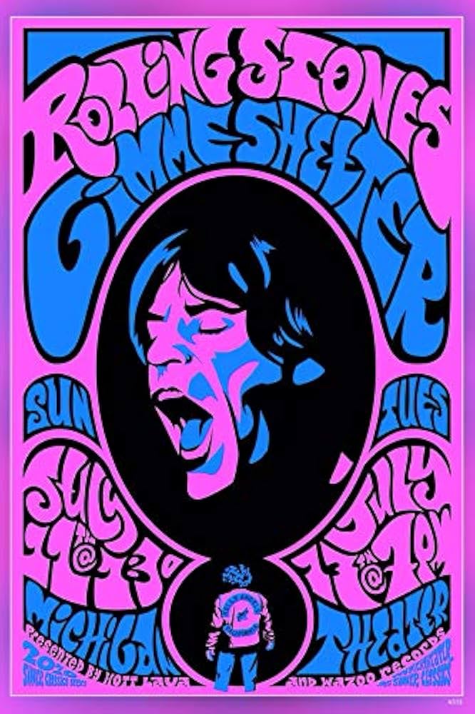 Rolling Stones Musician Concert Poster Rock and Roll Legends Live