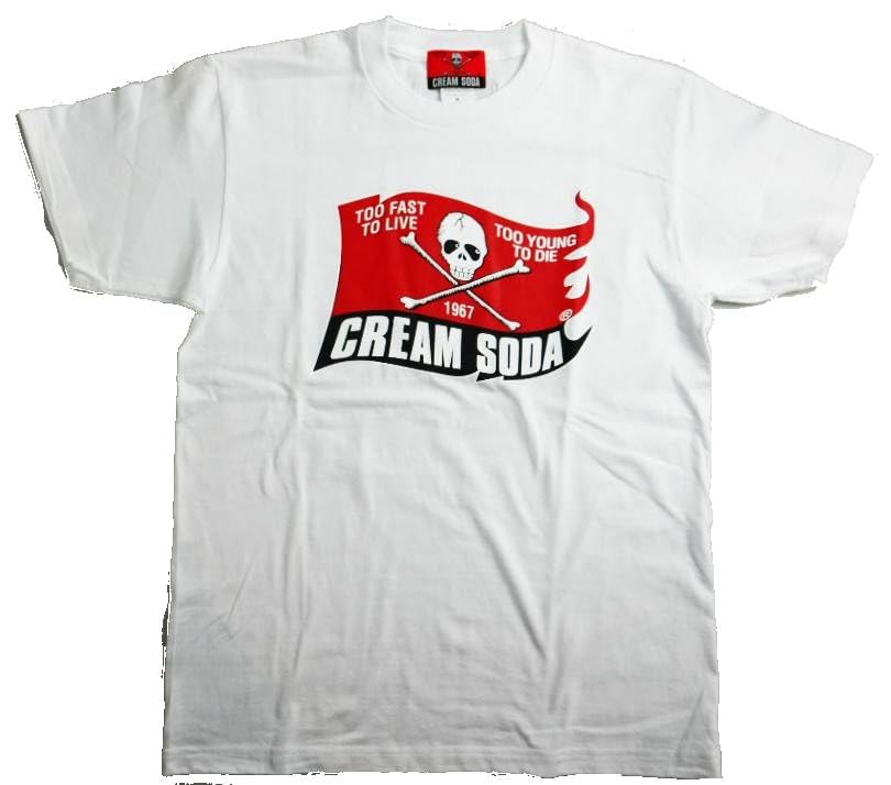 Amazon | CREAM SODA スカルフラッグ Tシャツ 『 WHITE