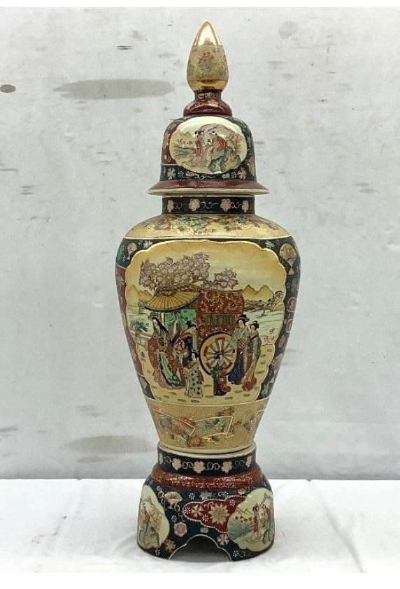 Amazon.co.jp: レア 超大型 薩摩焼 沈降壺 高さ約130cm 花瓶 古中国