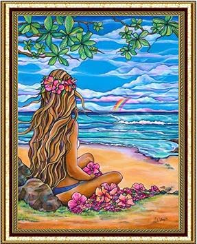 Amazon | AN-diaart ダイヤモンドアート 額縁印刷 A3 キット ハワイ