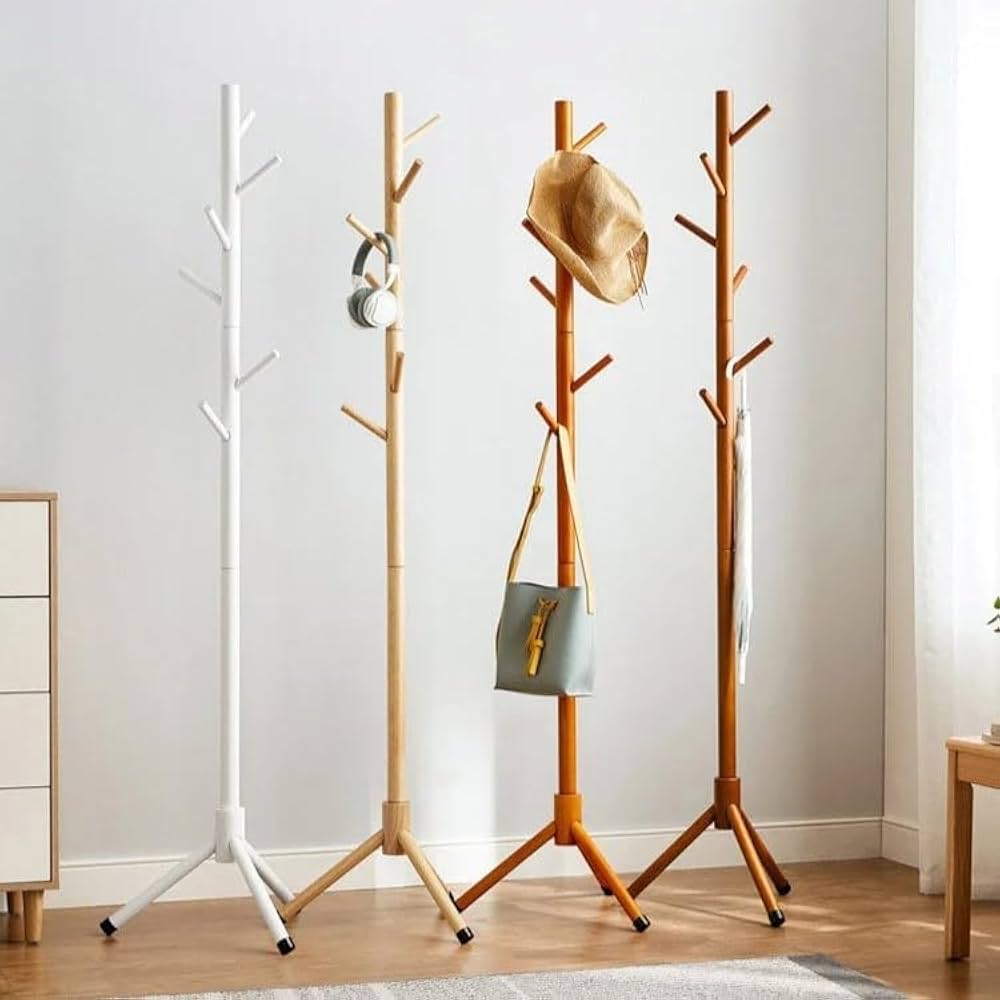 Amazon.co.jp: 家庭用の木製ポールハンガー 玄関ハンガー 枝型コート