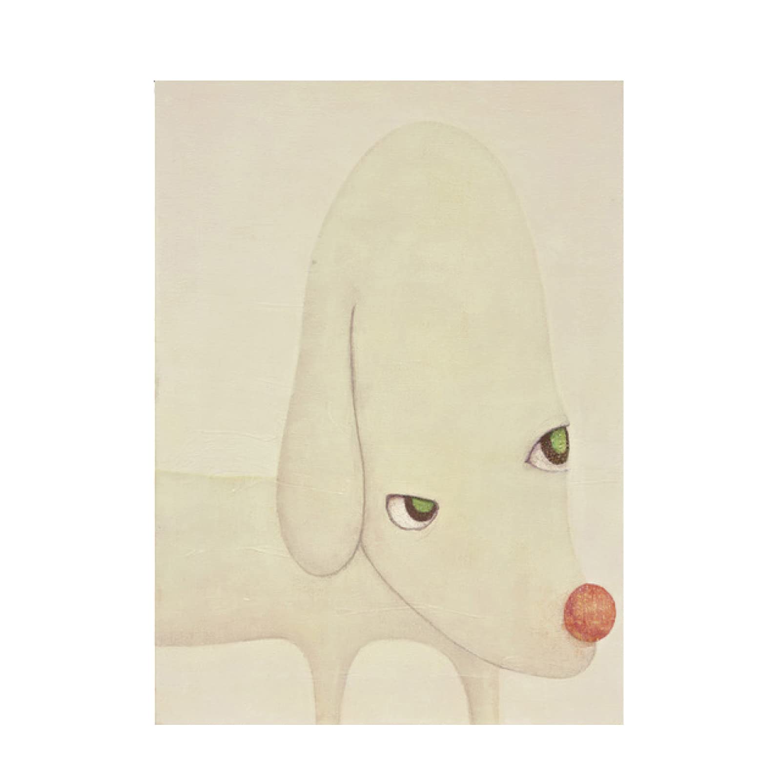 Amazon.co.jp: 奈良美智ポスター漫画白い犬面白いキャンバスウォール