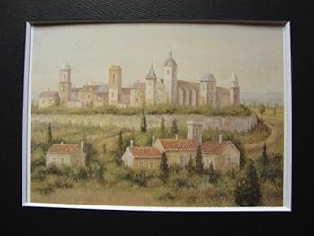 Amazon.co.jp: 田畑和高、丘陵の町（トスカーナ）、希少な額装用画集