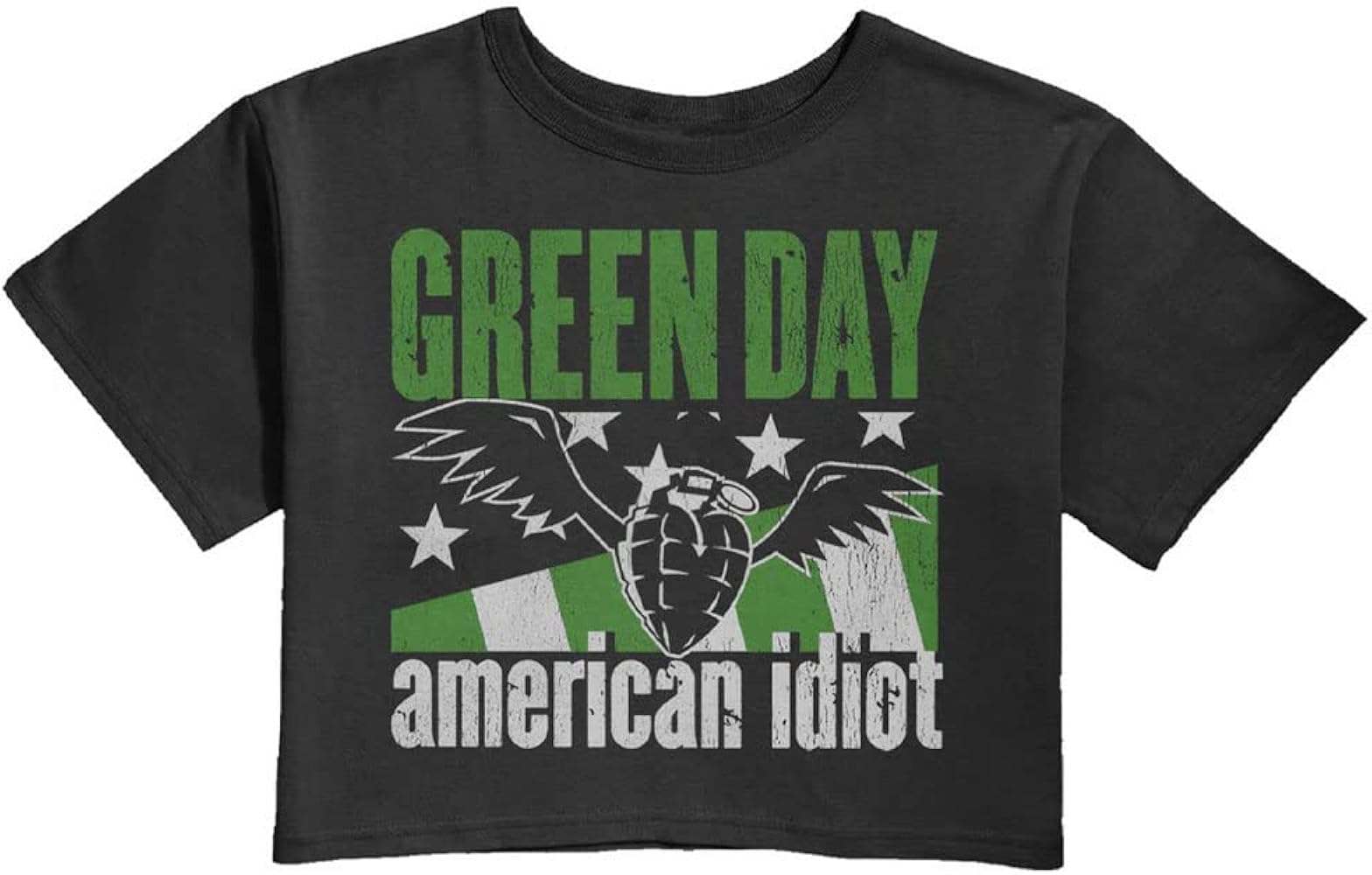 Amazon.com: Green Day Crop Top T Shirt American Idiot Wings Band