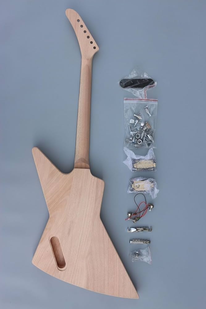 Amazon.co.jp: DIY 独自のエレキギターキット V シェイプマホガニー