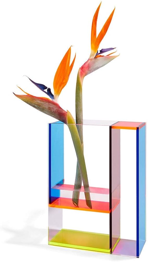 Amazon.co.jp: MoMA Neon Mondri ベース 花瓶 花器 フラワーベース