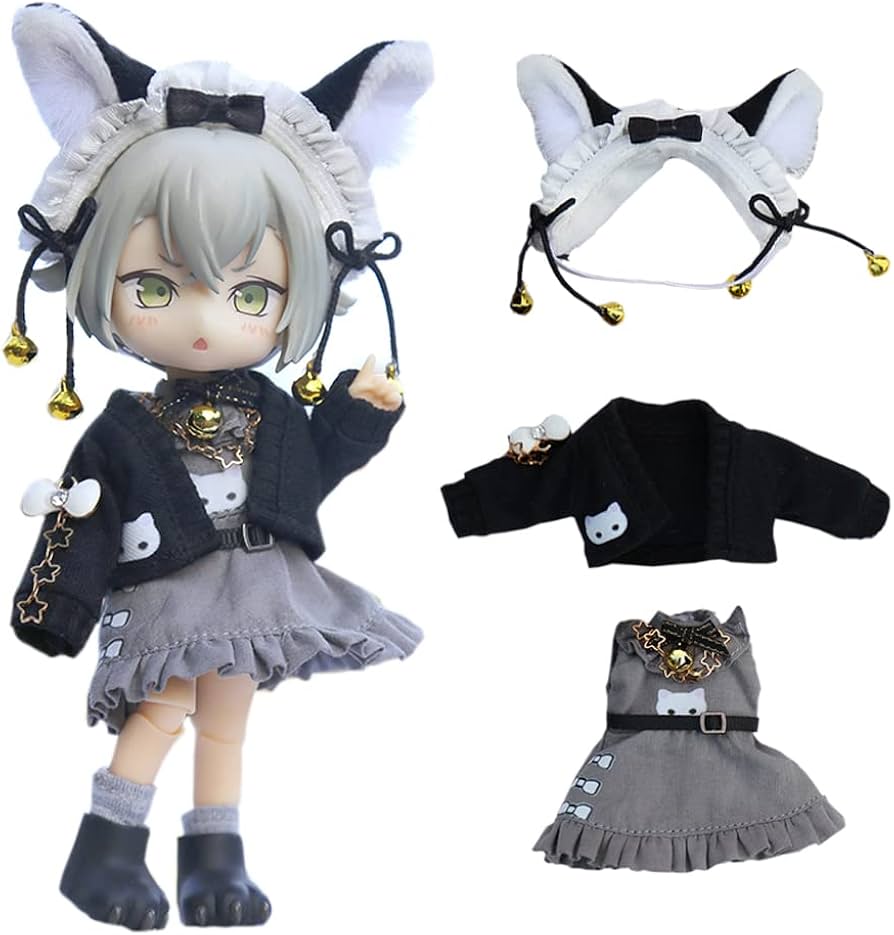 Amazon.co.jp: rakulifey オビツ11服セット お洋服 ドレス 猫服 OB11