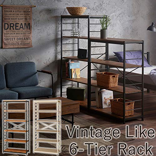 Amazon | オープンラック6段 フリーラック6段 本棚 おしゃれ