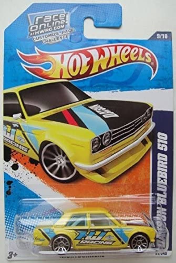 Amazon.com: Hot Wheels NIGHTBURNERZ 9/10, Yellow Datsun Bluebird