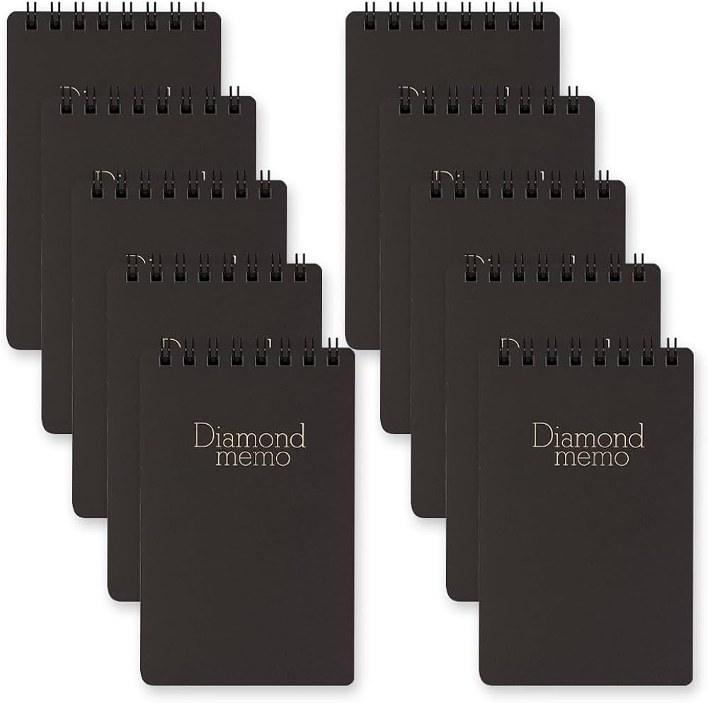Amazon.co.jp: ミドリ メモ帳 ダイヤメモ M 黒 10冊パック 19002011×10