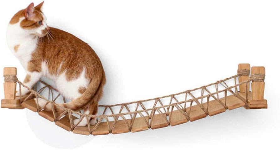 Amazon | 猫の吊り橋壁に取り付けられた猫の橋ロープのはしご大麻の