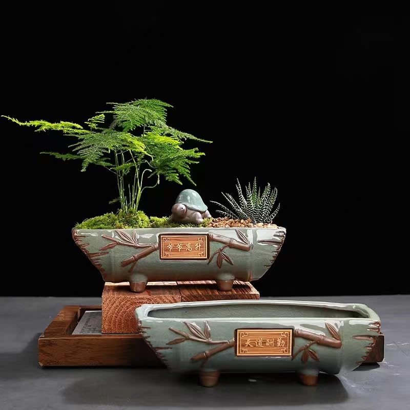 臨水崖四方植木鉢 多肉植物鉢 紫砂鉢 盆栽鉢 植木鉢 小品盆栽鉢 大品