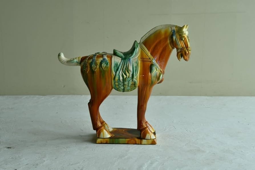 Amazon.co.jp: 大型唐三彩 馬 置物 高78cm 焼物 陶器製 インテリア