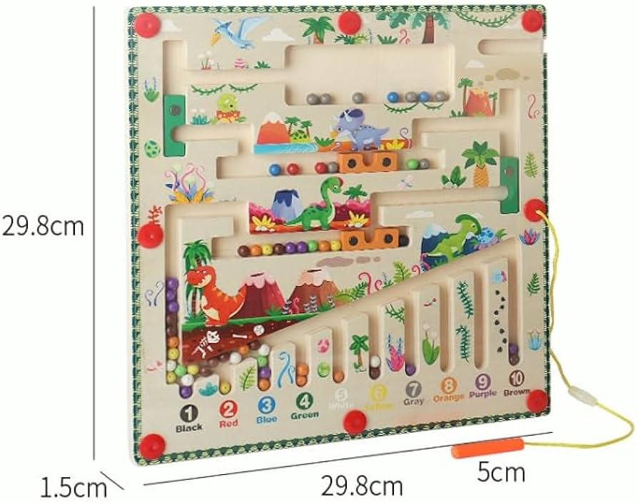 Amazon.co.jp: 木製の磁気迷路ゲーム 子供向 3D立体迷路 バランス