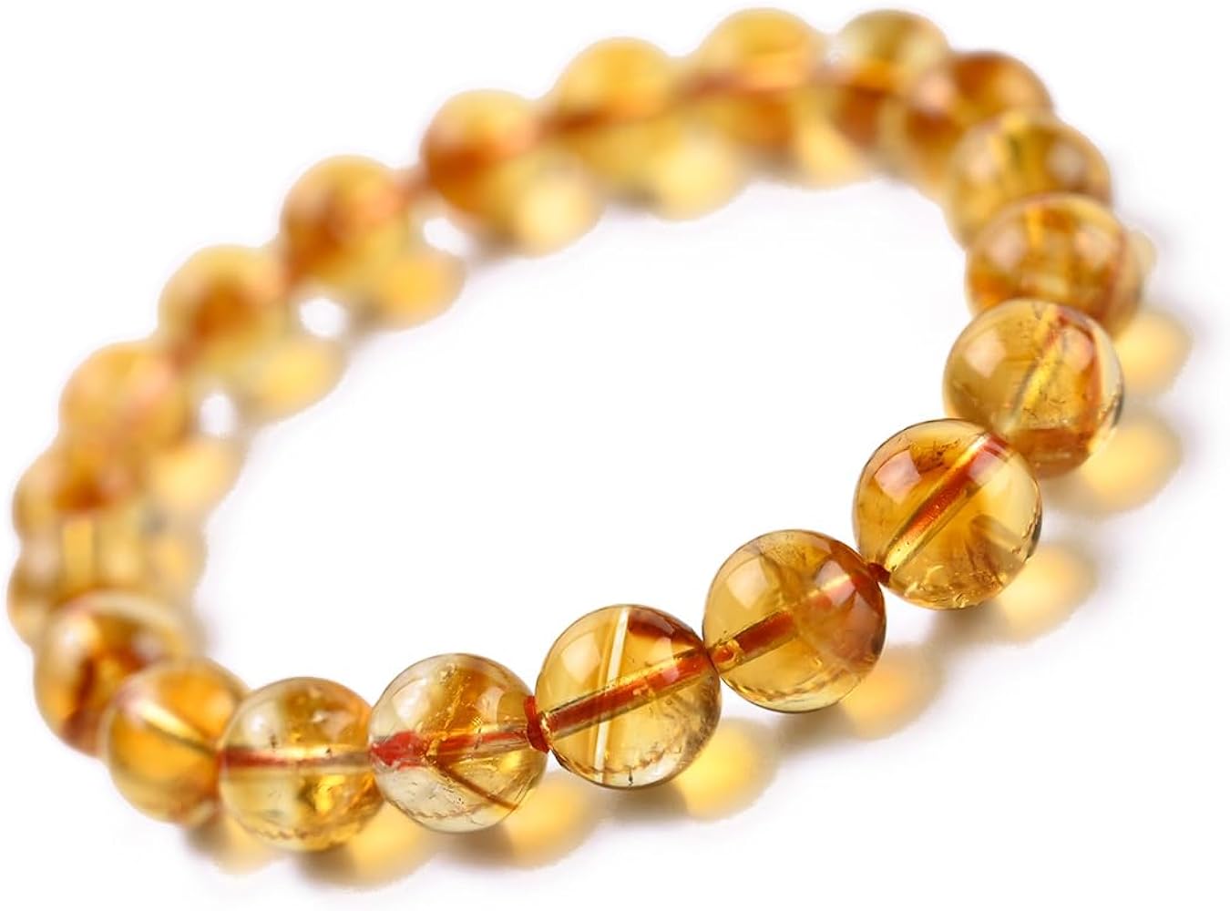 Amazon | [英雅堂] シトリン ブレスレット 10mm玉 内径17cm 天然石