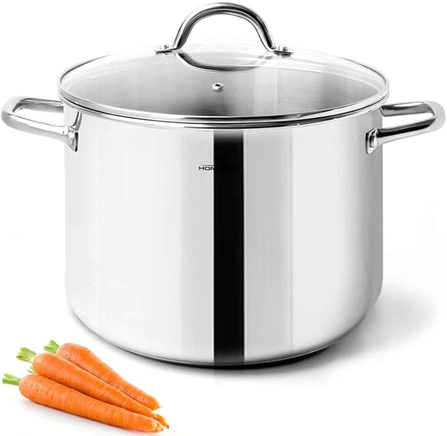 Amazon.com: HOMICHEF Stock Pot 8 Quart with Lid Nickel Free