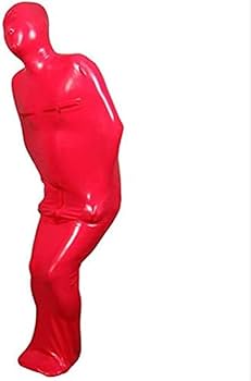 Amazon.co.jp: レッドフルボディラテックス寝袋胸股とバックジッパー