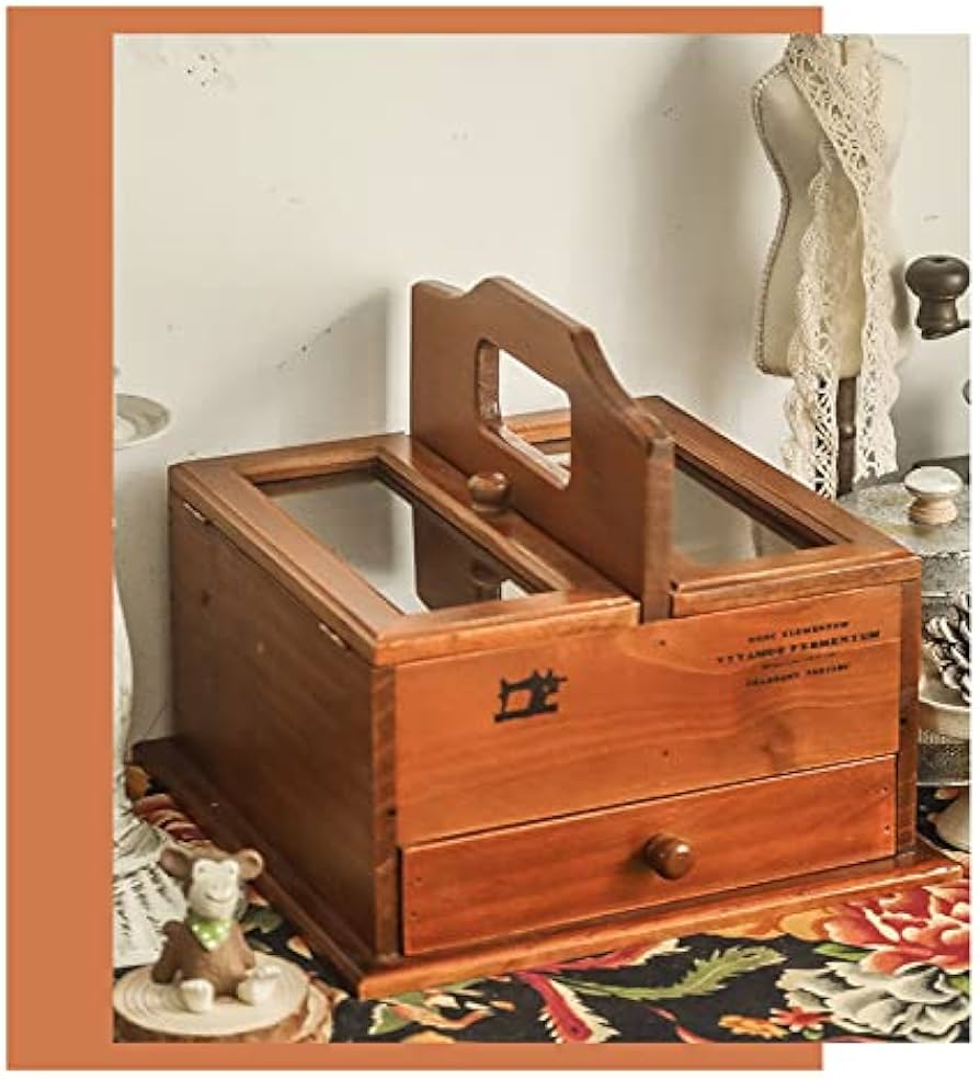Amazon.co.jp: 裁縫箱, ソーイングキット、レトロな木製ソーイング