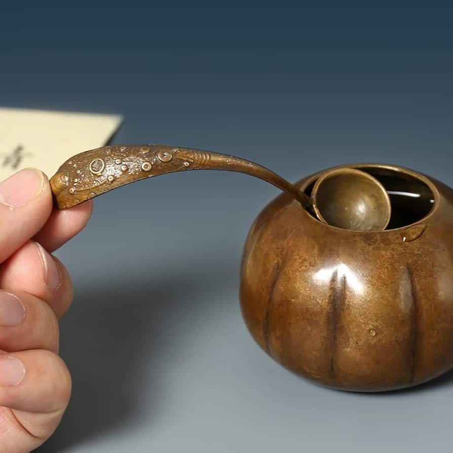 Amazon.co.jp: 書道用具 水盂 筆洗 水滴 水壺 時代物 純銅製 置物 書道
