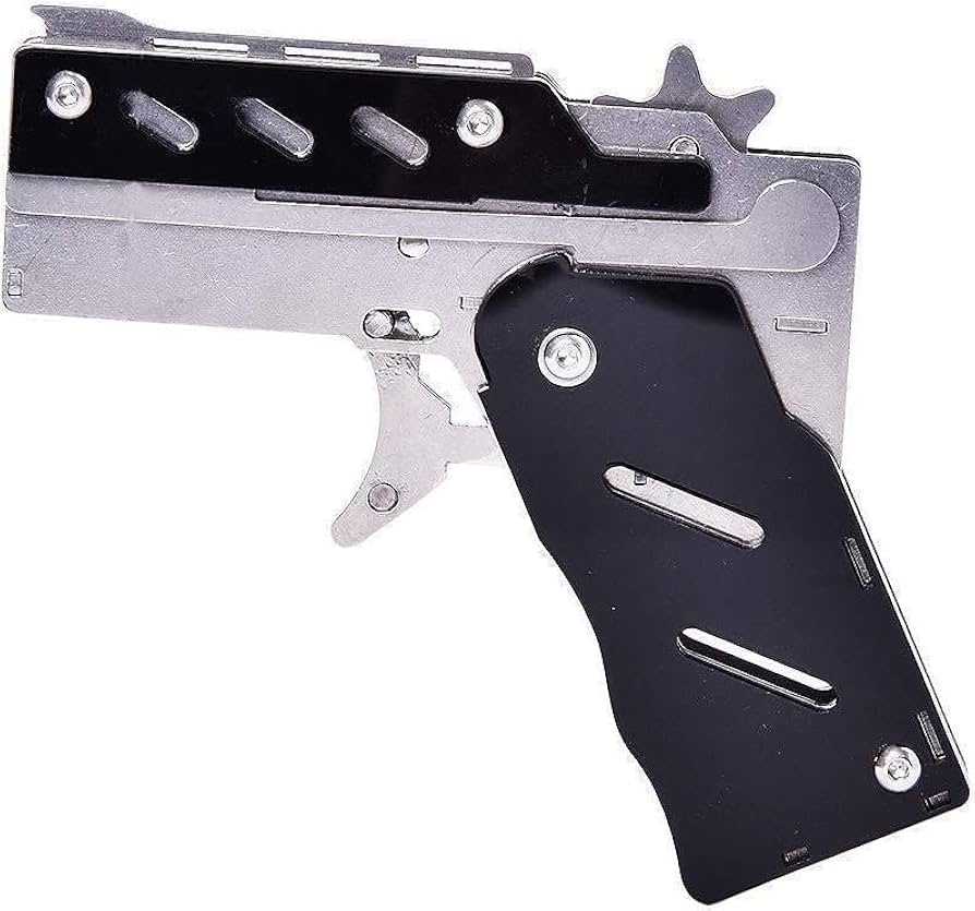 Amazon.co.jp: おもちゃ ゴム鉄砲 折りたたみ 6バースト ステンレス鋼