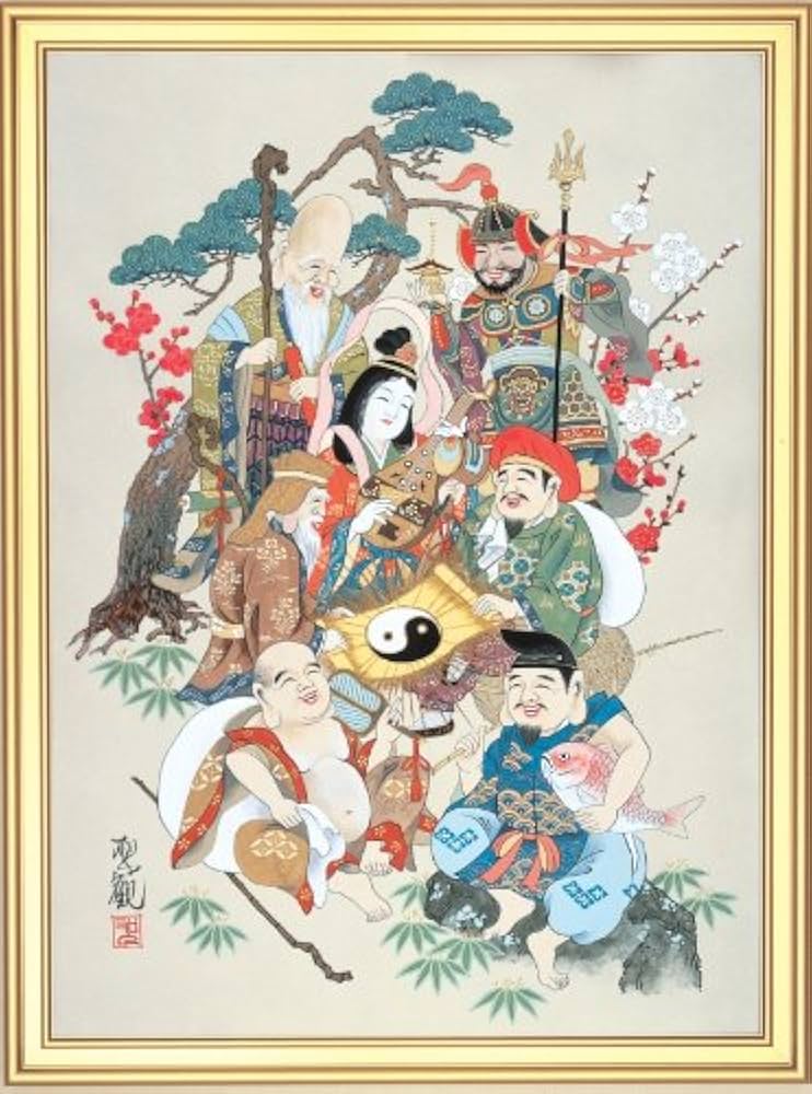 Amazon.co.jp: （タリズマンアート）七福神 開運絵画 東聖観 手刷り