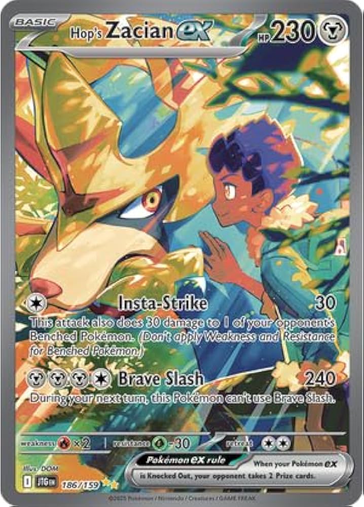 Amazon.com: Pokemon - Hop's Zacian ex 186/159 – Journey Together