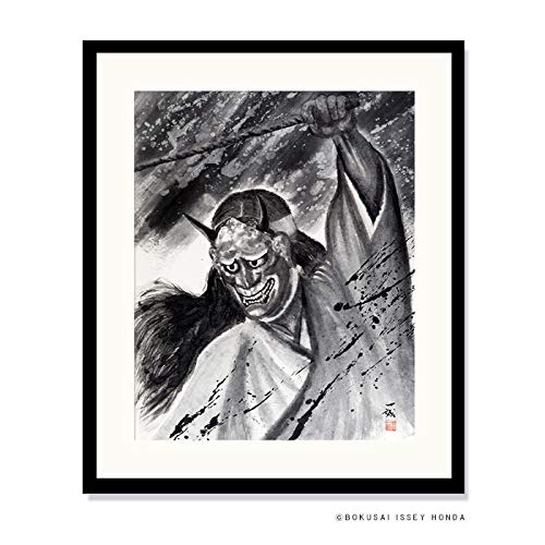 Amazon.co.jp: 見事な墨絵の躍動感！ ISSEY HONDA 能楽 絵画 般若 額絵